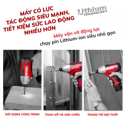 Máy vặn vít động lực 12V Devon 5228 Li 12H 2