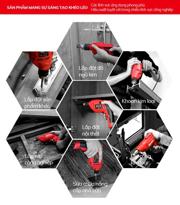 Máy khoan 10mm Devon 1818-6-10HE KLE (Đầu cặp tự động)